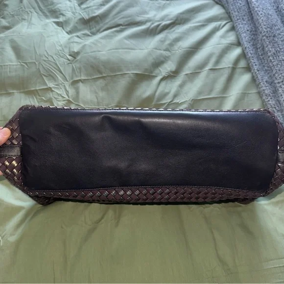 Banana Republic Tangiers Woven Leather Large Tote Bag Brown Bronze - Picture 4 of 10